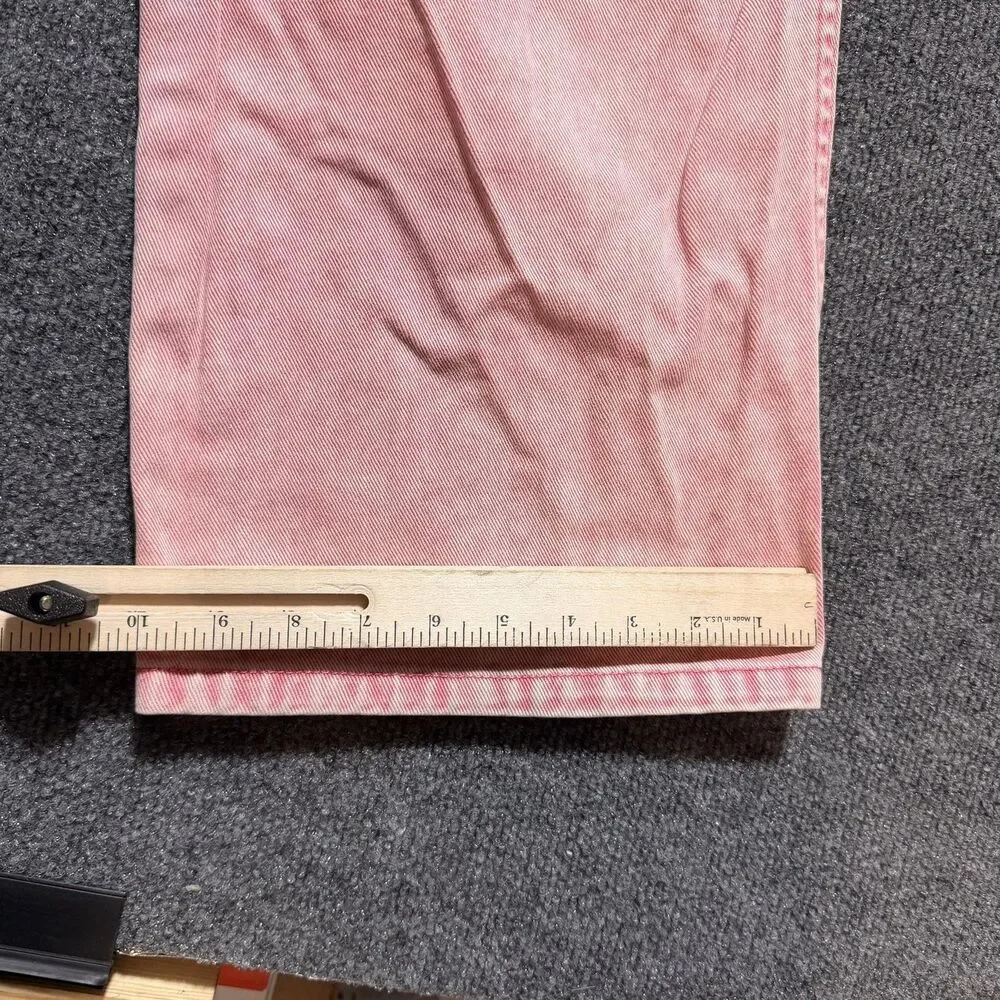 Full Tilt Jeans Women's 32 Pink Light Wash High Rise Straight Cargo Relaxed Fit